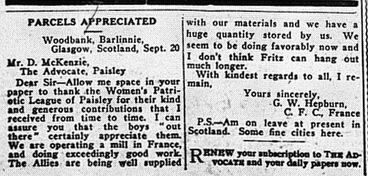 Paisley Advocate, October 16, 1918